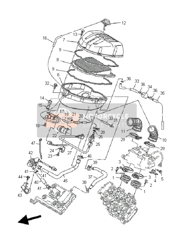 Yamaha TDM900A 2007 Intake for a 2007 Yamaha TDM900A