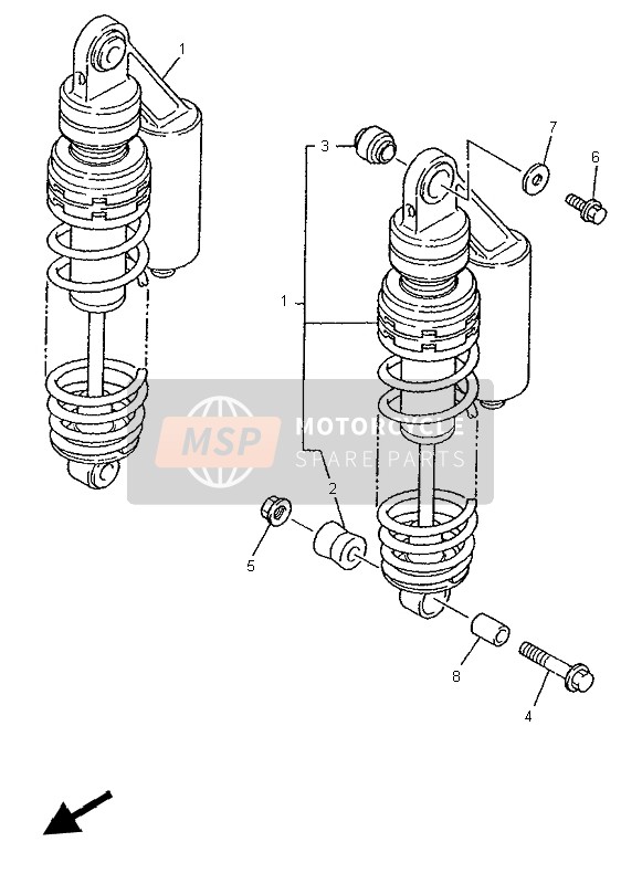 1UF222160000, Silentbloc Amort Fzx, Yamaha, 3