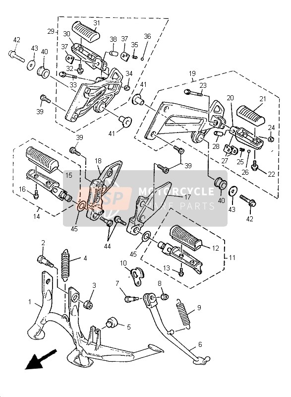 Yamaha XJR1200 1997 Stand & Footrest for a 1997 Yamaha XJR1200