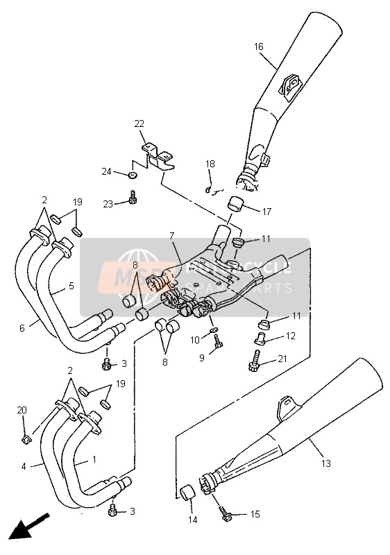 3XW147140000, Joint,  Pot D'Echappe, Yamaha, 3