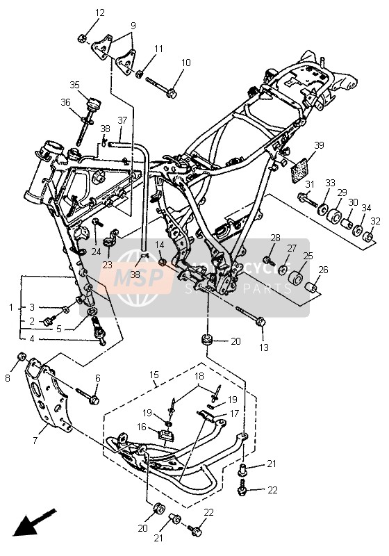 9010510M7500, Boulon,  Avec Rondell, Yamaha, 3