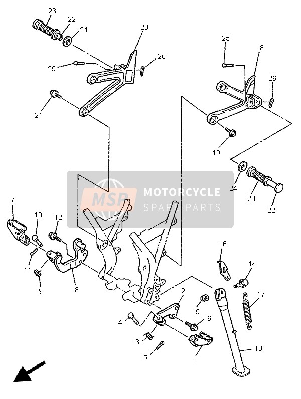 22W274110190, REPOSE-PIEDS 1, Yamaha, 1