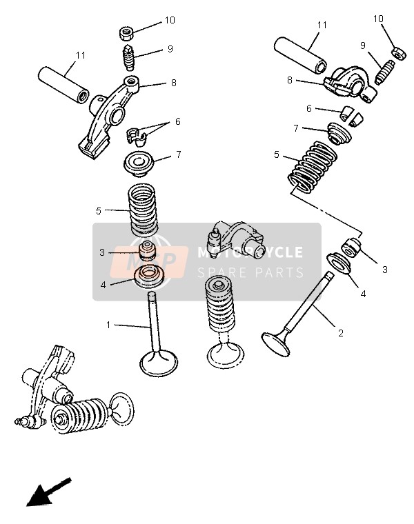 Yamaha XV125 1997 Válvula para un 1997 Yamaha XV125