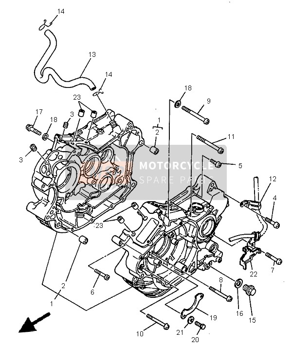 2UJ151000300, Crankcase Assy, Yamaha, 0