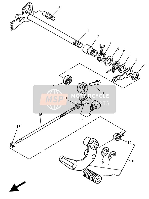 2UJ181300000, Axe De Selecteur, Yamaha, 0