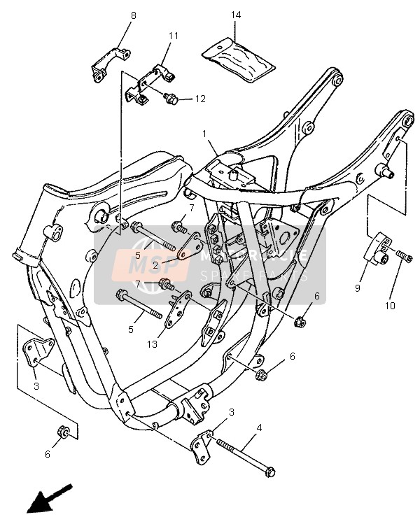 2UJ212430000, Plate, Bridge, Yamaha, 2