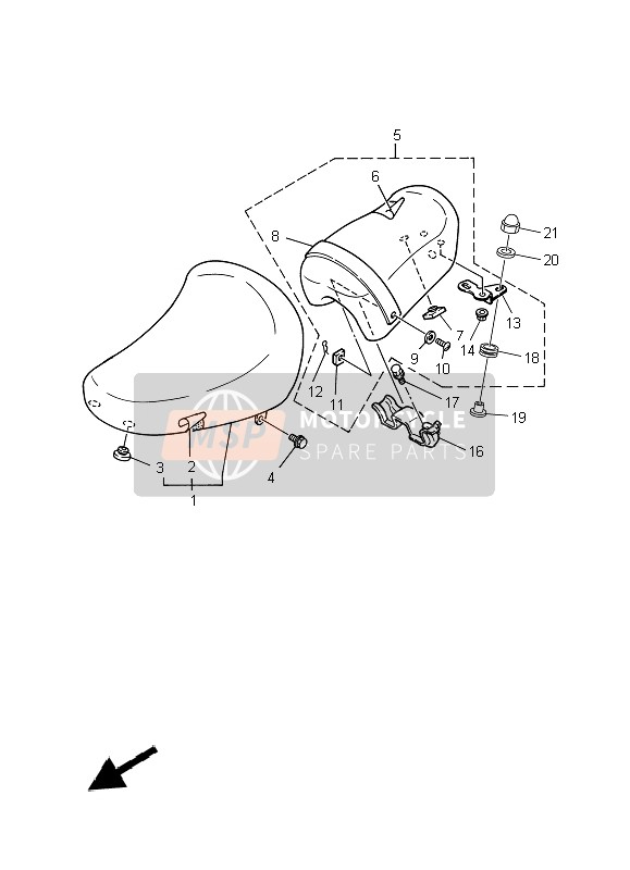 2UJ247501100, Tandem Seat Assy, Yamaha, 6