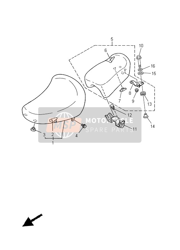 3LS247502100, Tandem Seat Assy, Yamaha, 0