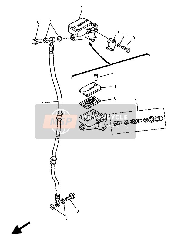 3DN258720100, Durite De Frein, Yamaha, 2