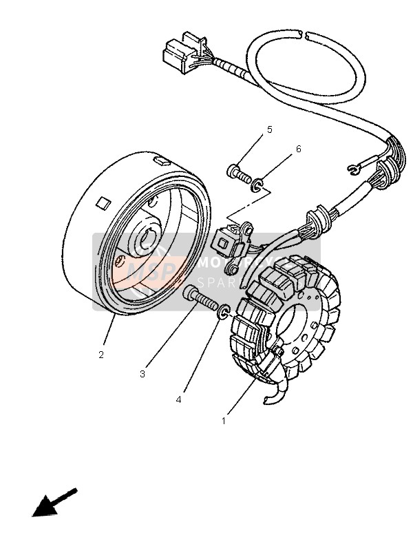 3DM814100000, Stator Kompl., Yamaha, 0