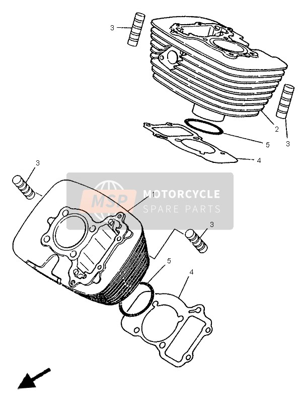 4DN113510100, Gasket, Cylinder, Yamaha, 0