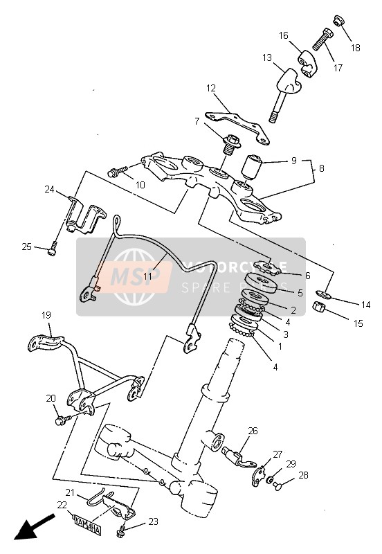 Yamaha XV250-S VIRAGO 1997 Steering for a 1997 Yamaha XV250-S VIRAGO