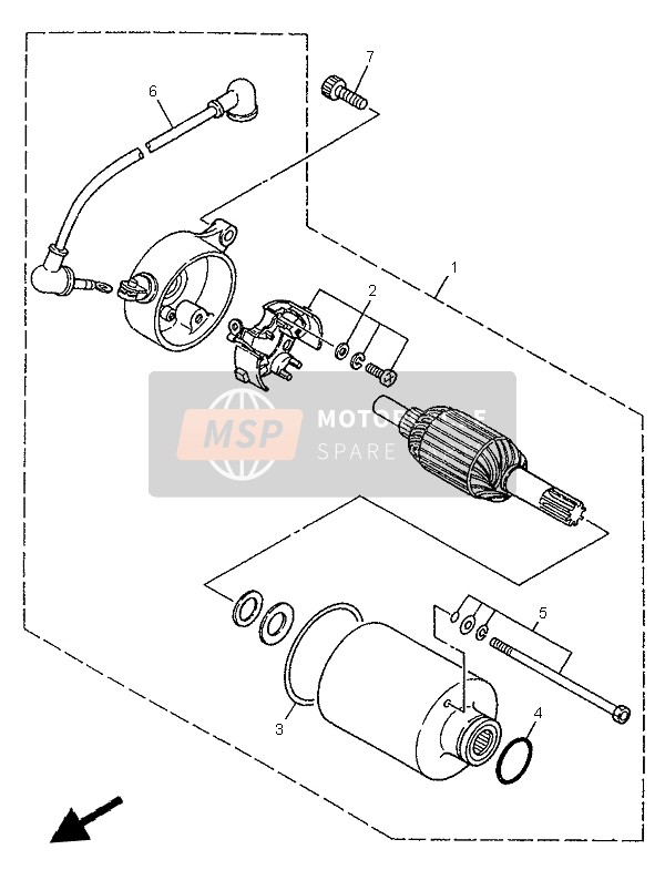 Yamaha XV250-S VIRAGO 1997 Starting Motor for a 1997 Yamaha XV250-S VIRAGO