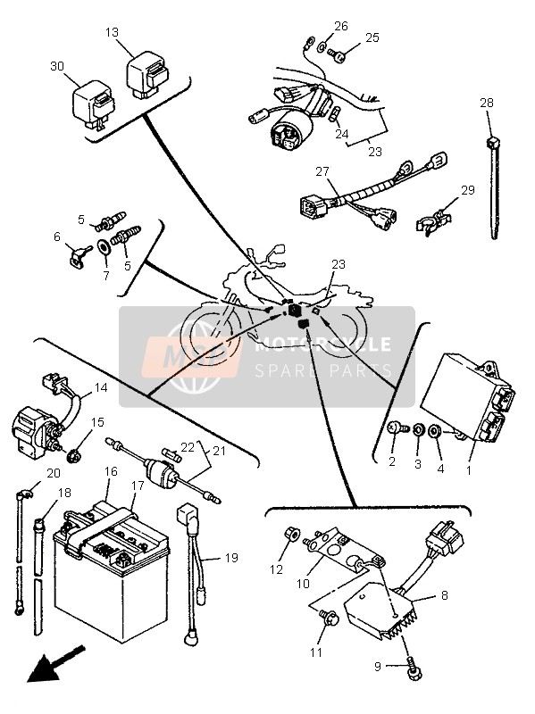 36Y819400000, Anlasserrelais Kompl., Yamaha, 2