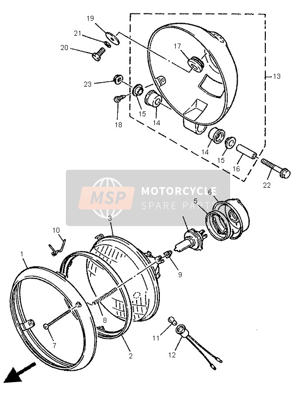 Yamaha XV250-S VIRAGO 1997 ALTERNATIV (SCHEINWERFER) für ein 1997 Yamaha XV250-S VIRAGO