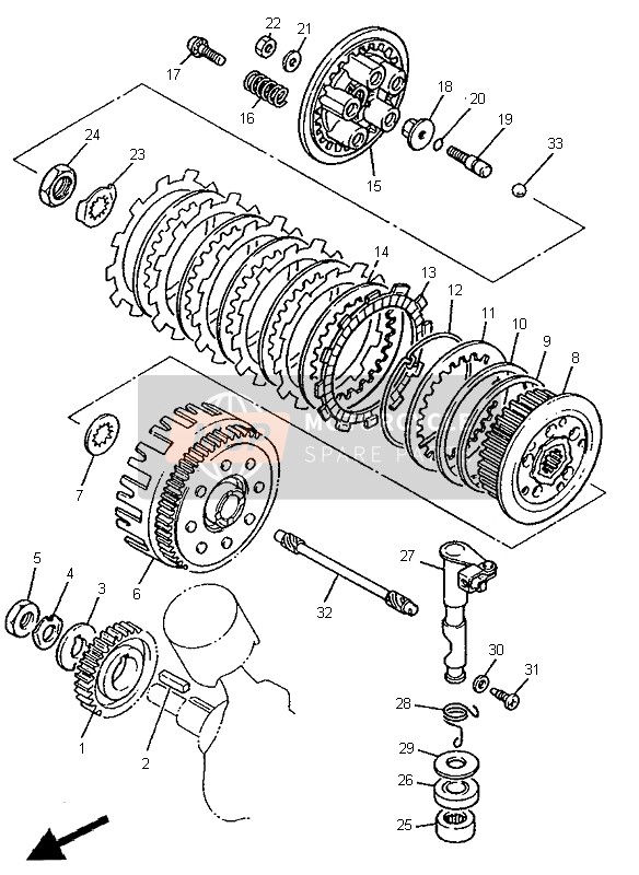 4X7163251000, Plate, Clutch 2, Yamaha, 3