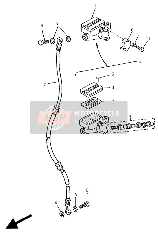 Yamaha XV535-S VIRAGO 1997 Front Master Cylinder (Up Handle) for a 1997 Yamaha XV535-S VIRAGO