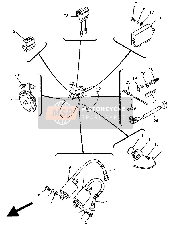 1L9825400000, Neutral Schakelaar Assy, Yamaha, 3