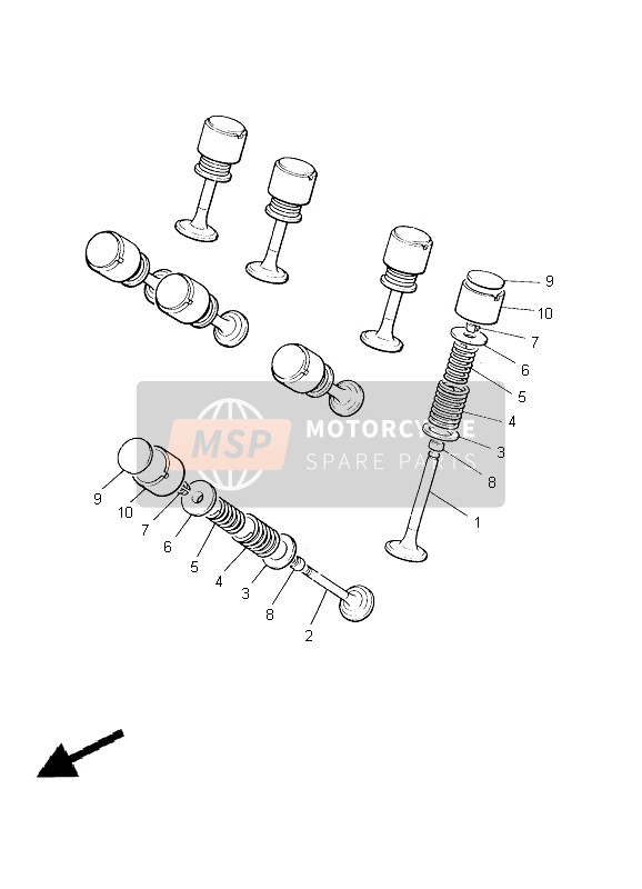 Yamaha XJR1300 2007 Soupape pour un 2007 Yamaha XJR1300