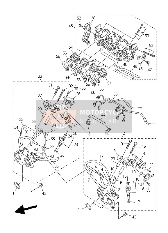 5UX135011000, Carburetor Joint Assy 1, Yamaha, 0