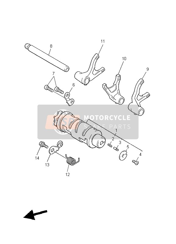 Yamaha XJR1300 2007 Shift Cam & Fourchette pour un 2007 Yamaha XJR1300