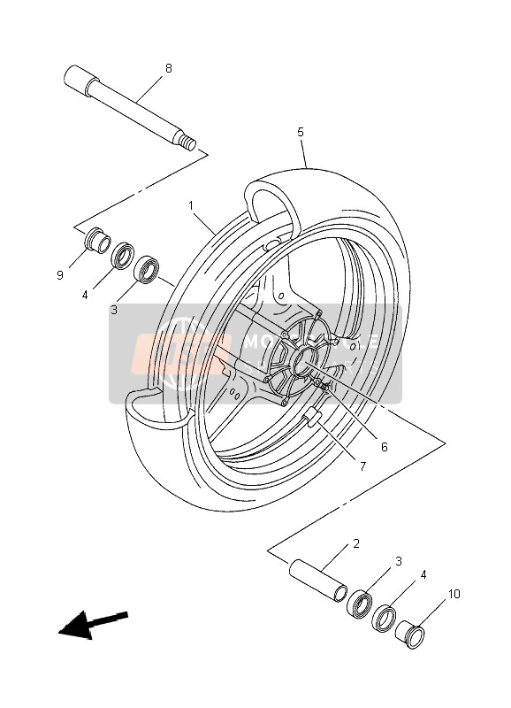 Yamaha XJR1300 2007 Front Wheel for a 2007 Yamaha XJR1300