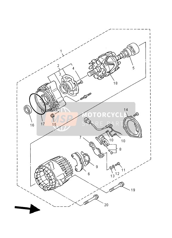 Yamaha XJR1300 2007 Generator for a 2007 Yamaha XJR1300