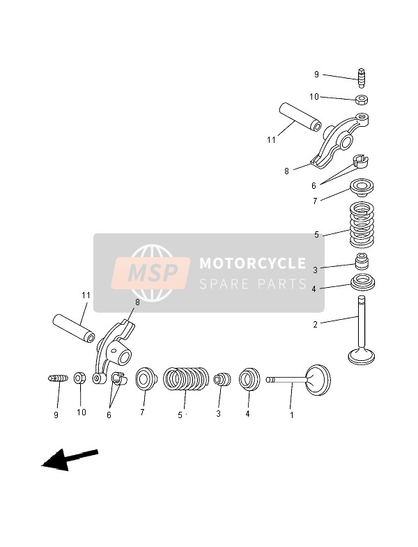 Yamaha XT125R 2007 Soupape pour un 2007 Yamaha XT125R