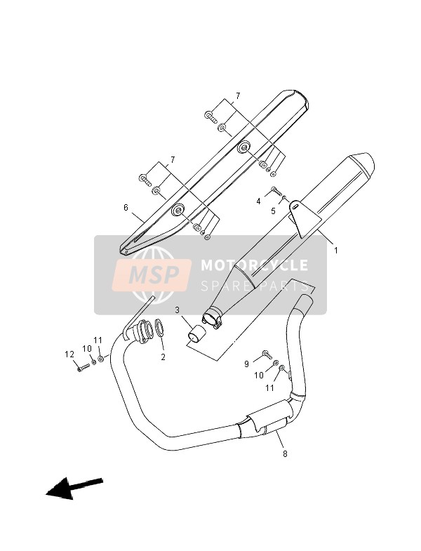 Yamaha XT125R 2007 Exhaust for a 2007 Yamaha XT125R