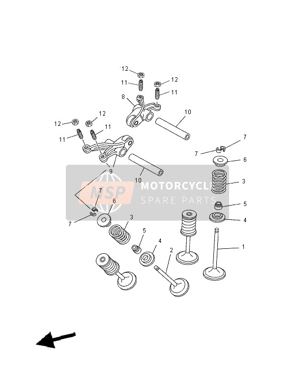 Yamaha XT660R 2007 Klep voor een 2007 Yamaha XT660R