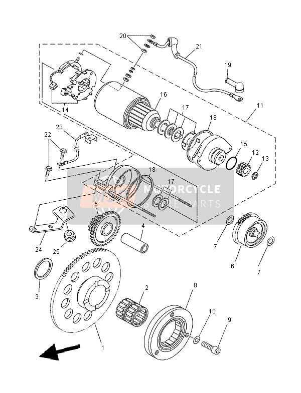 Yamaha XT660R 2007 Starter Clutch for a 2007 Yamaha XT660R