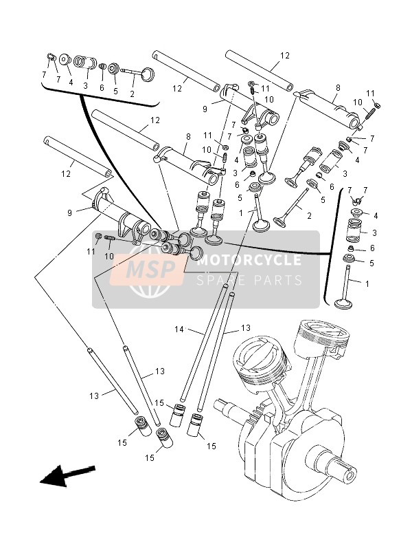 Yamaha XV1900A MIDNIGHT STAR 2007 Válvula para un 2007 Yamaha XV1900A MIDNIGHT STAR