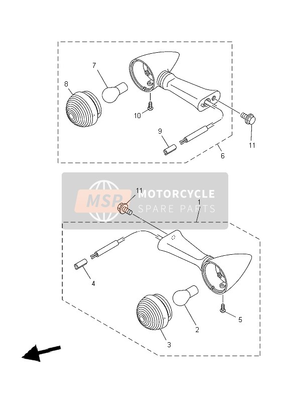 Yamaha XV1900A MIDNIGHT STAR 2007 Luz intermitente para un 2007 Yamaha XV1900A MIDNIGHT STAR