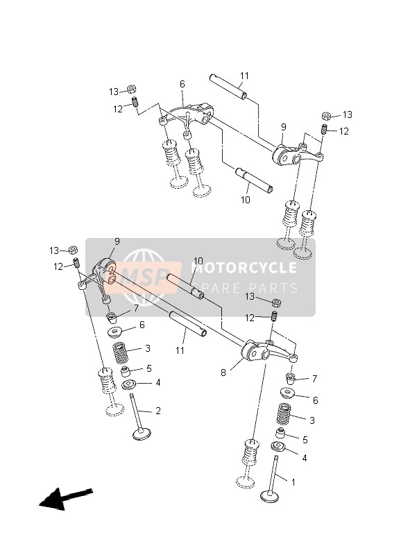 3D8121560000, Axe,  Culbuteur 2, Yamaha, 0