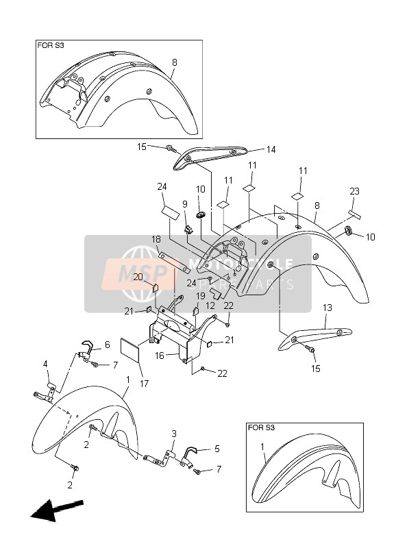 3D82151001P0, Front Fender Comp ., Yamaha, 0