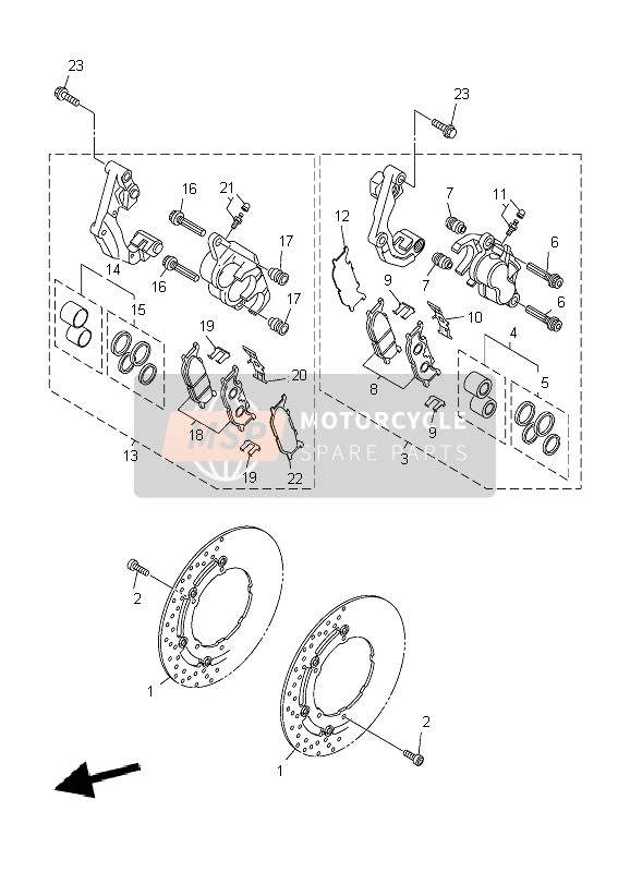 5KS258020000, Piston Assy, Caliper, Yamaha, 1