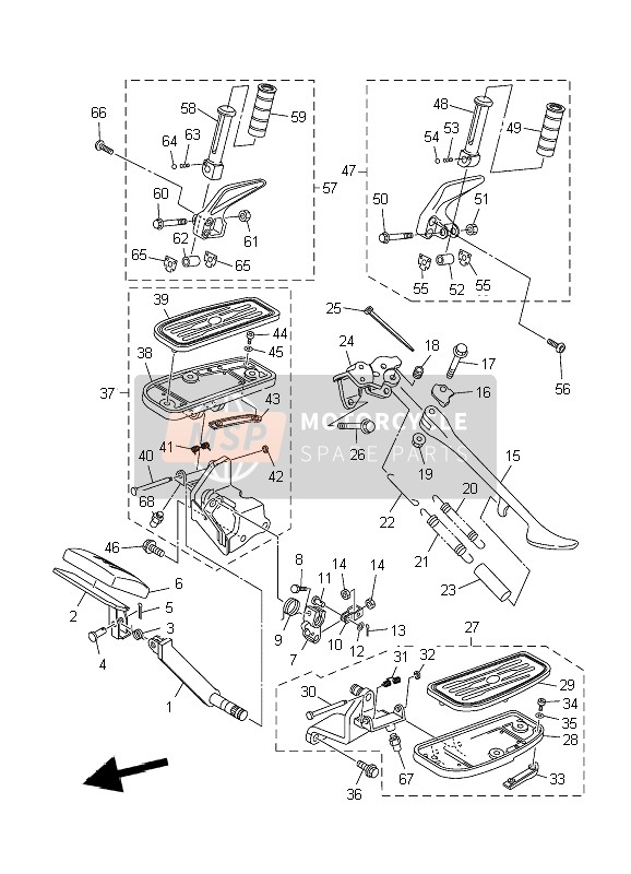 3D8272160000, Molla Pedale Freno    XVS1300A, Yamaha, 0