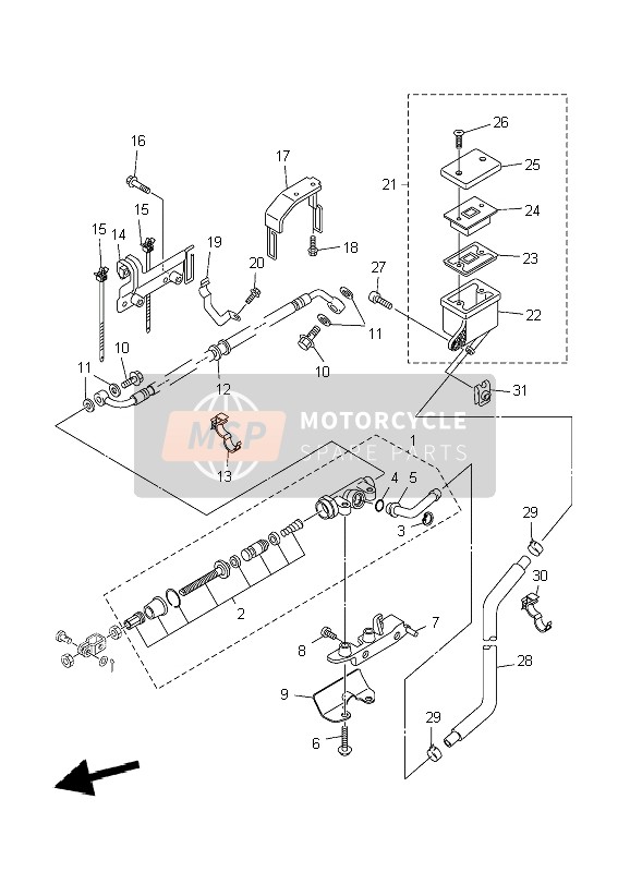 3D82588F0000, Holder, Brake Hose 5, Yamaha, 0