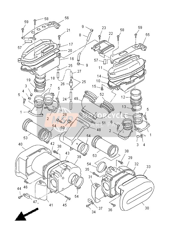 4XY144630000, Joint, Air Cleaner 2, Yamaha, 0