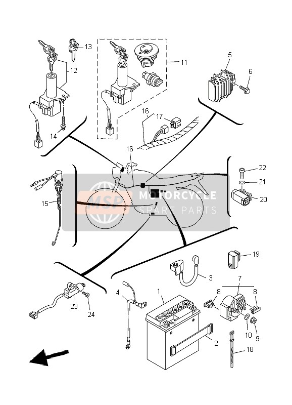 3D9H21160200, Wire, Minus Lead, Yamaha, 1