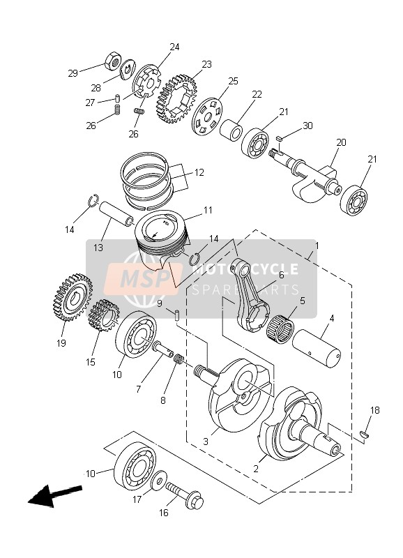 4XV116030100, Piston Ring Set (Std), Yamaha, 2