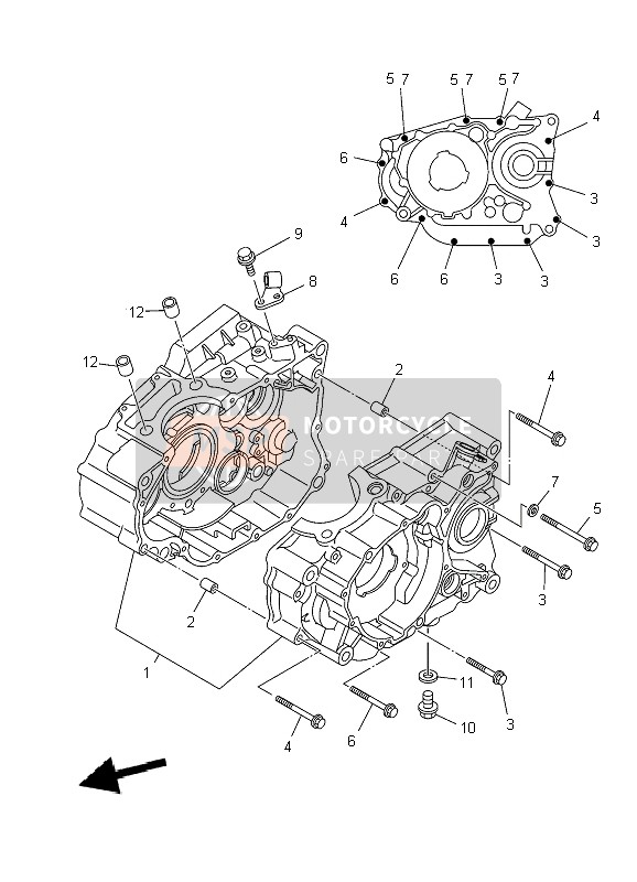 Yamaha YBR250 2007 Crankcase for a 2007 Yamaha YBR250