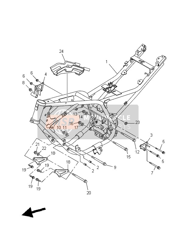 9581M0807500, Bolt,  Flange, Yamaha, 0