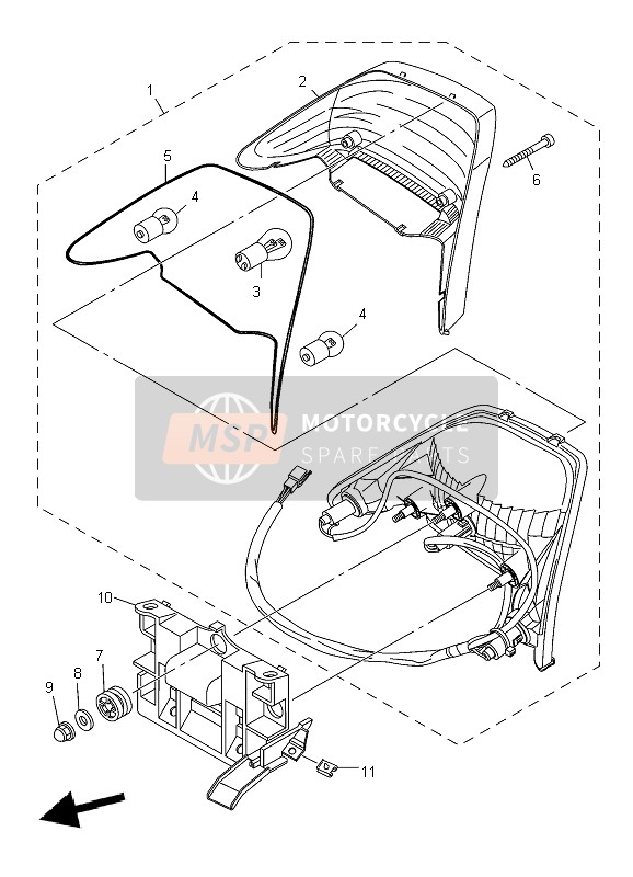 Yamaha YBR250 2007 Fanale Posteriore per un 2007 Yamaha YBR250