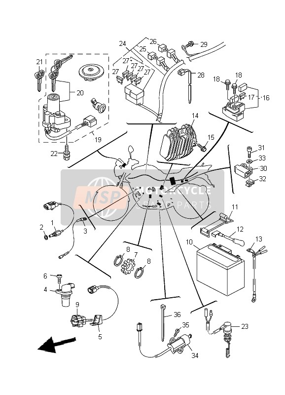 44CH25410000, Wire, Lead, Yamaha, 0