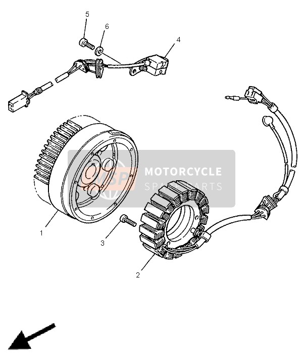 4PP814100000, Stator Kompl., Yamaha, 1