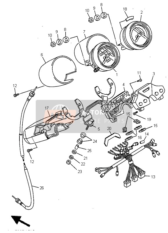 1FL83570F000, Speedometer Assy, Yamaha, 0