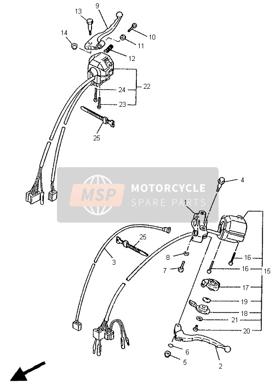 Yamaha XV1100 VIRAGO 1997 Handle Switch & Lever for a 1997 Yamaha XV1100 VIRAGO