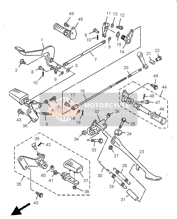 4TR274401000, Voetsteun Achter Assy 2, Yamaha, 0