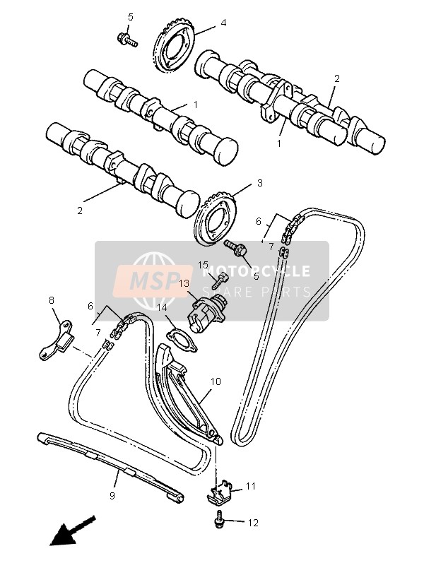 Yamaha XVZ1300A ROYALSTAR 1997 Camshaft & Chain for a 1997 Yamaha XVZ1300A ROYALSTAR